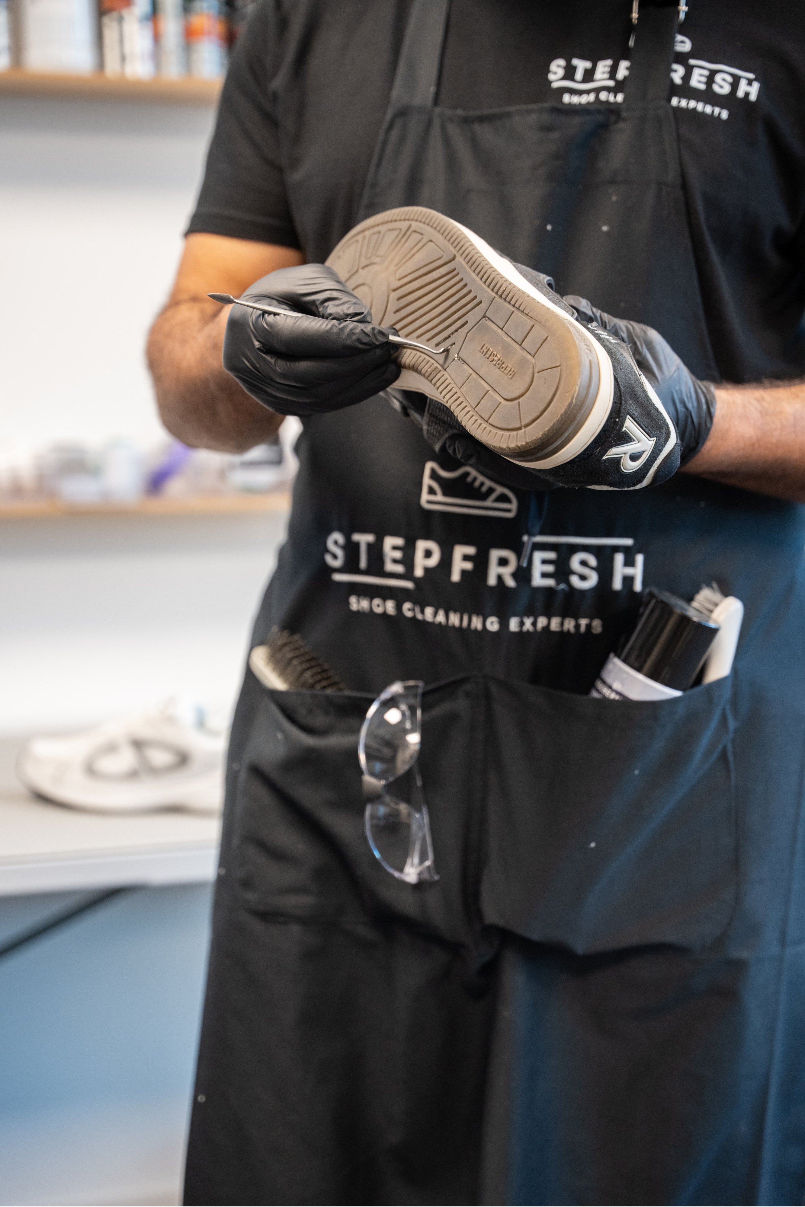 inspectie van sneakers